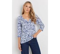 Long Tall Sally Tall Animal Print Henley Top In Blue Blue 10