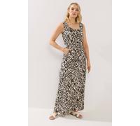 Long Tall Sally - LTS Tall Brown Aztec Tie Waist Cotton Maxi Dress - Women's