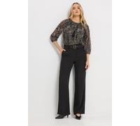 Long Tall Sally - LTS Tall Belted Wide Leg Trousers - Women's Black
