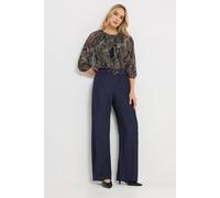 Long Tall Sally - LTS Tall Blue Wide Leg Belted Trousers - Women's