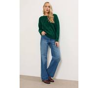 Long Tall Sally Women's Tall Cable Knit Jumper in Dark Green | Size: 18-20 Long Tall Sally Dark Green 18-20