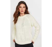Long Tall Sally - LTS Tall Ivory Patchwork Cable Knit Jumper - Women's