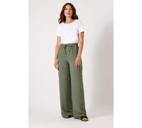 Long Tall Sally Tall Cargo Crepe Wide Leg Trousers In Green Green 20XL