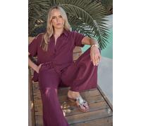 Long Tall Sally Women's Tall Cheesecloth Short Sleeve Shirt in Dark Red | Size: 18 Long Tall Sally Dark Red 18