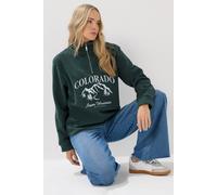 Long Tall Sally Tall 'colorado' Quarter Zip Fleece In Dark Green Dark Green 20