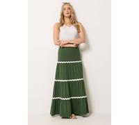 Long Tall Sally Women's Tall Contrast Swirl Cotton Maxi Skirt in Green | Size: 22-24 Long Tall Sally Green 22-24