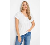 Long Tall Sally Women's Tall Cotton Henley T-Shirt in White | Size: 10 Long Tall Sally White 10