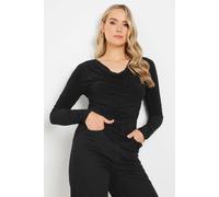 Long Tall Sally - LTS Tall Cowl Neck Asymmetric Top - Women's Black
