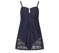 Long Tall Sally Tall Crochet Skirted Swimsuit In Dark Navy Dark Navy 10