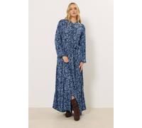 Long Tall Sally Tall Ditsy Crinkle Maxi Dress In Blue Blue 16