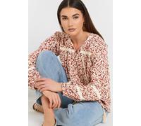 Long Tall Sally Tall Ditsy Floral Tassel Blouse In Orange Orange 10