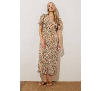 Long Tall Sally - LTS Tall Rust Ditsy Floral Tea Maxi Dress - Women's Orange