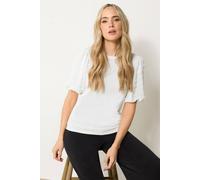 Long Tall Sally - LTS Tall Ivory Dobby Spot Sleeve Blouse - Women's