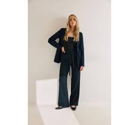 Long Tall Sally Tall Double Belt Tie Trousers In Dark Navy Dark Navy 16L