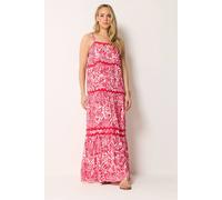 Long Tall Sally - LTS Tall Floral Contrast Swirl Maxi Dress - Women's Red