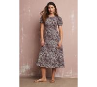 Long Tall Sally - LTS Tall Floral Puff Sleeve Midi Dress - Women's Purple