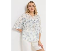 Long Tall Sally Tall Floral Tassel Tie Blouse In White White 18