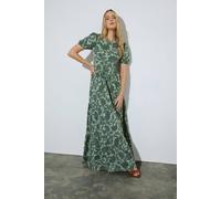 Long Tall Sally Tall Floral Tiered Maxi Dress In Green Green 12