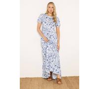 Long Tall Sally Tall Floral Tiered Maxi Dress In White White 22-24