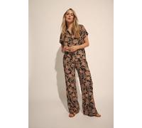 Long Tall Sally Tall Floral Wide Leg Trousers In Orange Orange