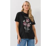 Long Tall Sally Tall Flower Graphic Cotton T-Shirt In Black Black 10