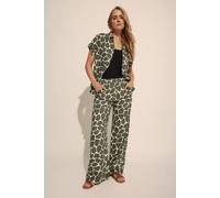 Long Tall Sally Tall Giraffe Print Wide Leg Trousers In Light Khaki Light Khaki 16L