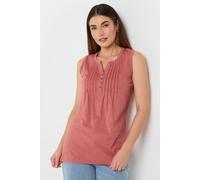 Long Tall Sally Tall Henley Vest Top In Coral Coral 20