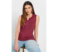 Long Tall Sally Tall Henley Vest Top In Dark Red Dark Red 22-24