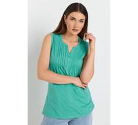 Long Tall Sally - LTS Tall Green Cotton Henley Vest Top - Women's