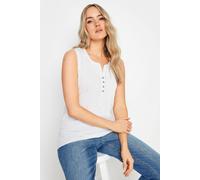 Tall Henley Vest Top Long Tall Sally White 18