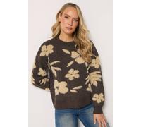 Long Tall Sally Women's Tall Jacquard Knitted Jumper in Chocolate | Size: 22/24