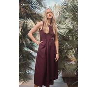 Long Tall Sally Tall Jersey & Woven Midi Dress In Burgundy Burgundy 20
