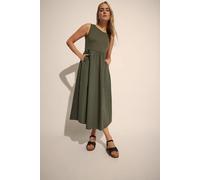 Long Tall Sally - LTS Tall Green Jersey & Woven Mix Fabric Midi Dress - Women's