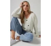 Long Tall Sally Tall Knit Button Jumper In Grey Grey 22-24
