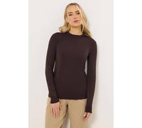 Long Tall Sally Tall Knitted Crew Neck Jumper In Chocolate Chocolate