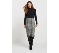 Long Tall Sally Tall Leopard Print Skirt In Grey Grey 16
