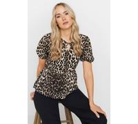 Long Tall Sally Tall Leopard Smock Top In Brown Brown 14