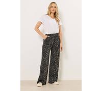 Long Tall Sally - LTS Tall Grey Leopard Print Wide Leg Trousers - Women's