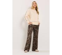 Long Tall Sally - LTS Tall & Black Leopard Print Wide Leg Trousers - Women's