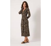 Long Tall Sally Tall Leopard Wrap Dress In Brown Brown 14