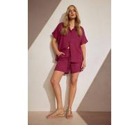 Long Tall Sally Tall Linen Tie Shorts In Dark Red Dark Red 20