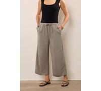 Long Tall Sally Tall Linen Tie Waist Cropped Trousers In Light Brown Light Brown 20