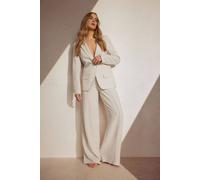 Long Tall Sally Tall Linen Wide Leg Trousers In Stone Stone 16L