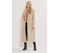 Long Tall Sally Women's Tall Longline Maxi Coat in Natural | Size: 16 Long Tall Sally Natural 16
