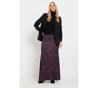 Long Tall Sally - LTS Tall Burgundy Red Animal Print Maxi Skirt - Women's