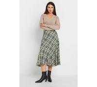 Long Tall Sally - LTS Tall Check Print Tiered Midaxi Skirt - Women's Blue