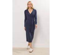 Long Tall Sally - LTS Tall Blue Wrap Midi Dress - Women's