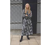 Tall Monochrome Animal Print Dress Long Tall Sally Black 18