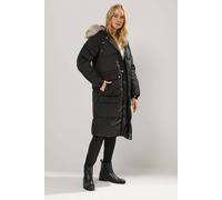 Long Tall Sally Tall Padded Midi Coat In Black Black 12
