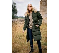 Long Tall Sally Tall Padded Midi Coat In Light Khaki Light Khaki 10